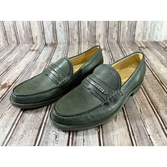 John Varvatos Hawthorne Chain Bit Loafer sz 9.5 color sage Handmade In Italy New